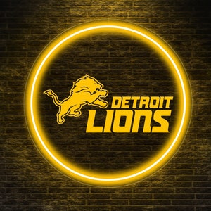 Detroit Lions neon sign, Detroit Lions lighted sign, Detroit Lions led lamp, Detroit Lions wall decor,Football team sign,Lions football gift