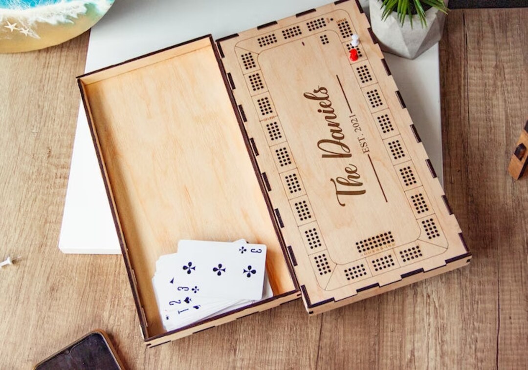Personalized Cribbage Board Cribbage Board Custom Wood Etsy