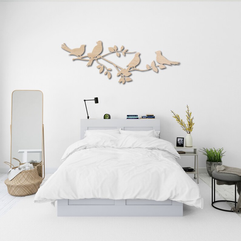 Birds on Branch Wall Art Birds on Branch Hanging Birds Wood Etsy