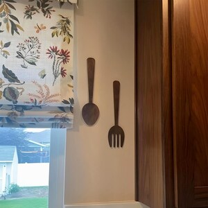 Fork and spoon wall decor,Fork and spoon wall art,Fork and spoon for wall,Fork and spoon set,Fork and spoon wood,Kitchen utensils wall art image 10