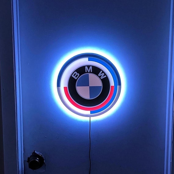 M logo led wall art, M logo neon sign, Garage sign rgb wall light, Garage racing signs, Garage light up custom sign, Car logo neon sign