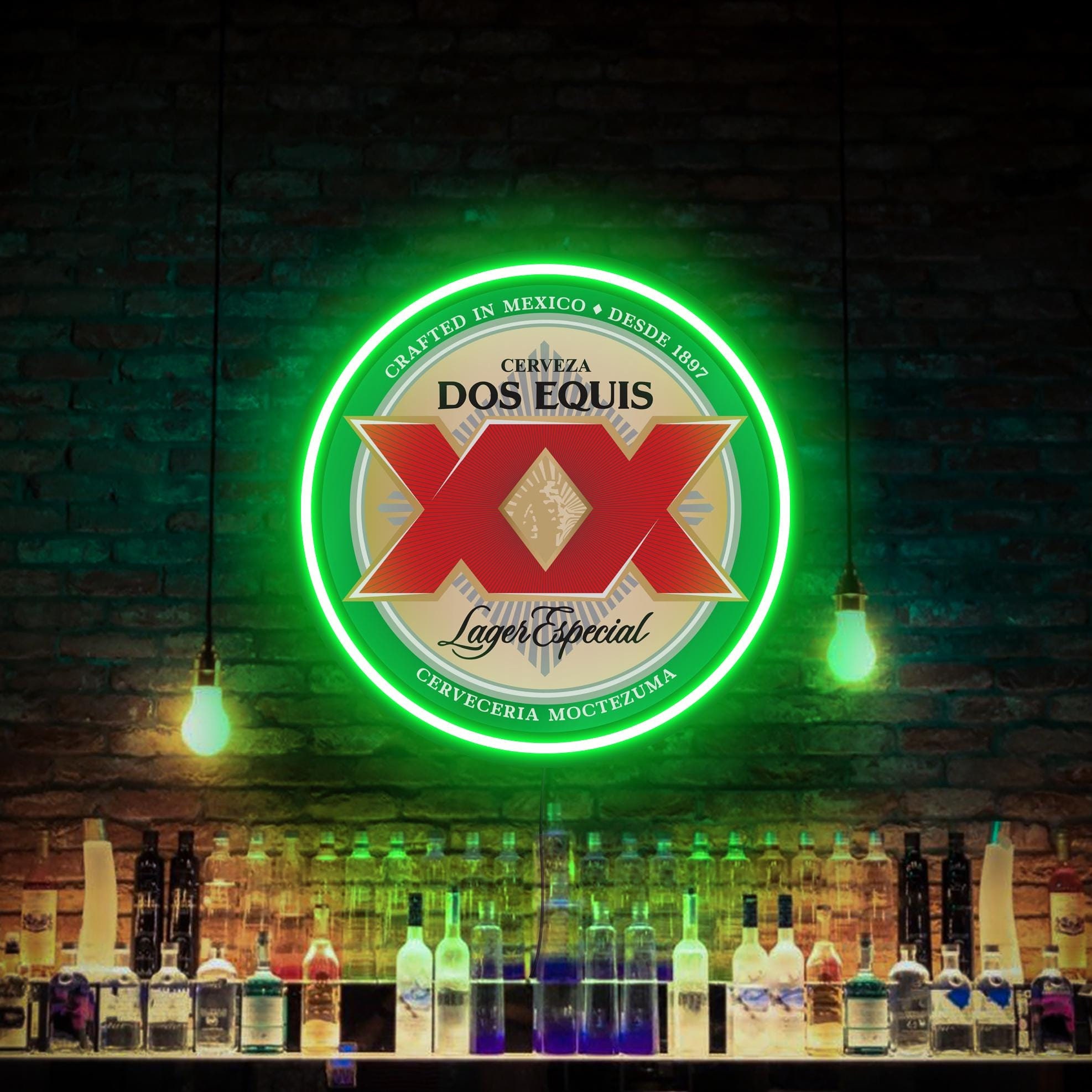 Dos Equis Neon Sign Dos Equis Logo Dos Equis Led Sign Beer Neon Sign Dos Equis Gift Bar Neon Sign Beer Wall Decor Dos Equis Art Decor Etsy