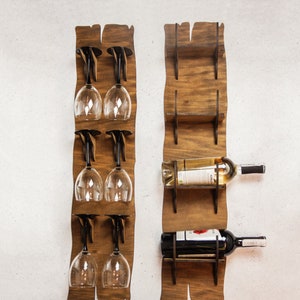 Wine glasses rack, Rustic wine rack, Wine bottle rack, Wine display rack, Wine bottle holder, Wall mounted wine rack, Wine rack shelves