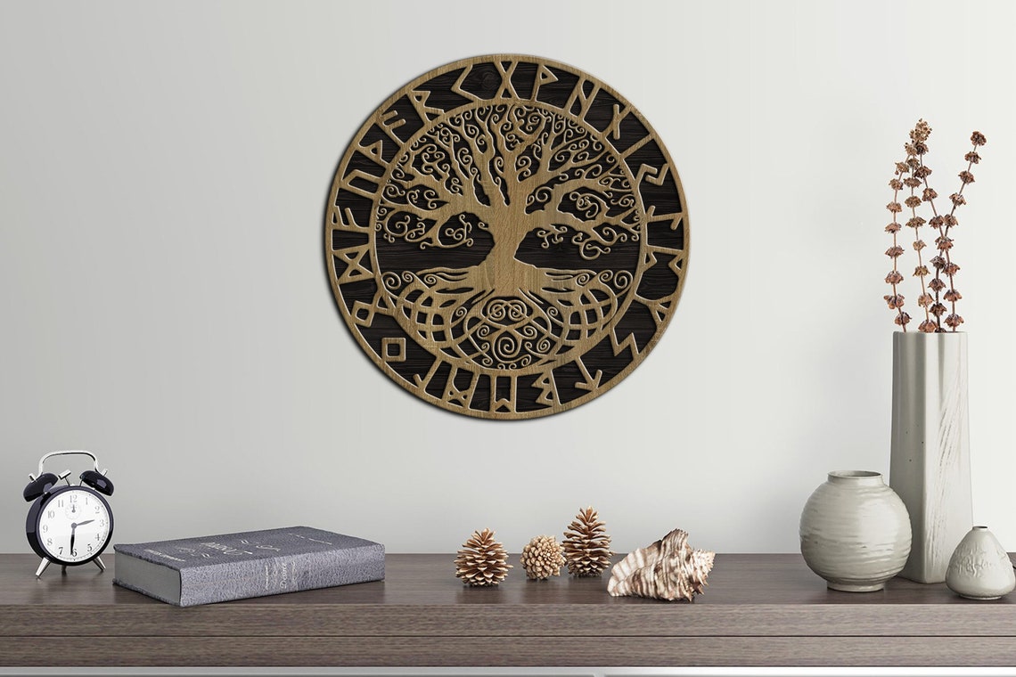 Yggdrasil Wall Art Yggdrasil Wall Hanging Yggdrasil Wood Etsy