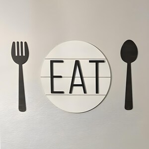 Fork and spoon wall decor,Fork and spoon wall art,Fork and spoon for wall,Fork and spoon set,Fork and spoon wood,Kitchen utensils wall art image 9