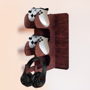 Controller and headset holder wall mounted,Controller and headphone wall stand,Controller wall display,Controller wall rack,Controller shelf