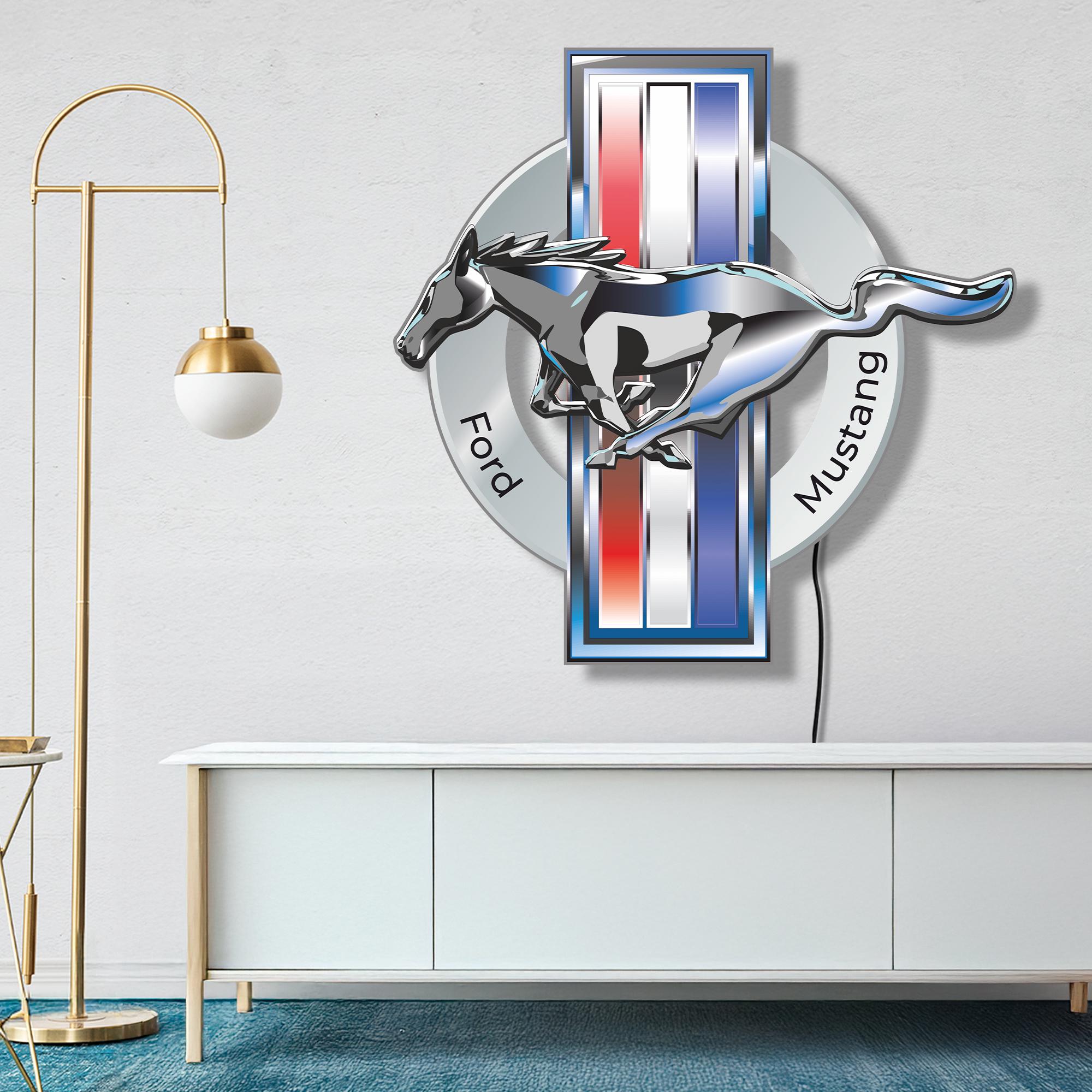 Ford Mustang Neon Sign, Ford Mustang Logo, Ford Mustang Led