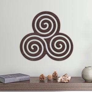 Triskelion wall art, Celtic wall decor, Triple spiral, Symbol wall sign, Irish symbol, Irish wall decor, Celtic wood decor, Spiral wall art