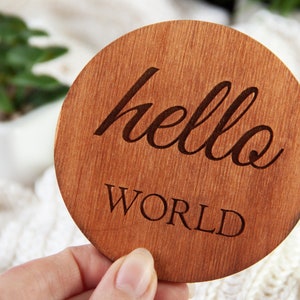 Marqueurs jalons en bois, Cartes jalons mensuels en bois, Disque jalon bébé en bois, Panneaux jalons bébé, Accessoires photo mensuels