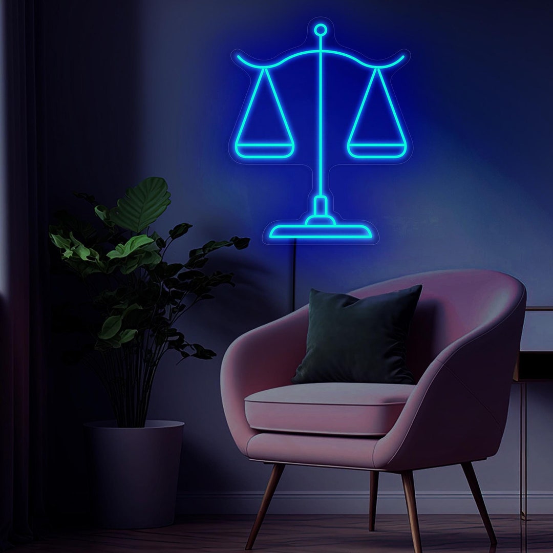 Scales of Justice Neon Sign, Lawyer Neon Sign, Law Office Led Sign ...