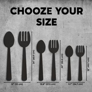 Fork and spoon wall decor,Fork and spoon wall art,Fork and spoon for wall,Fork and spoon set,Fork and spoon wood,Kitchen utensils wall art image 6