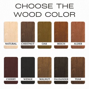 a wood color chart with different shades of wood