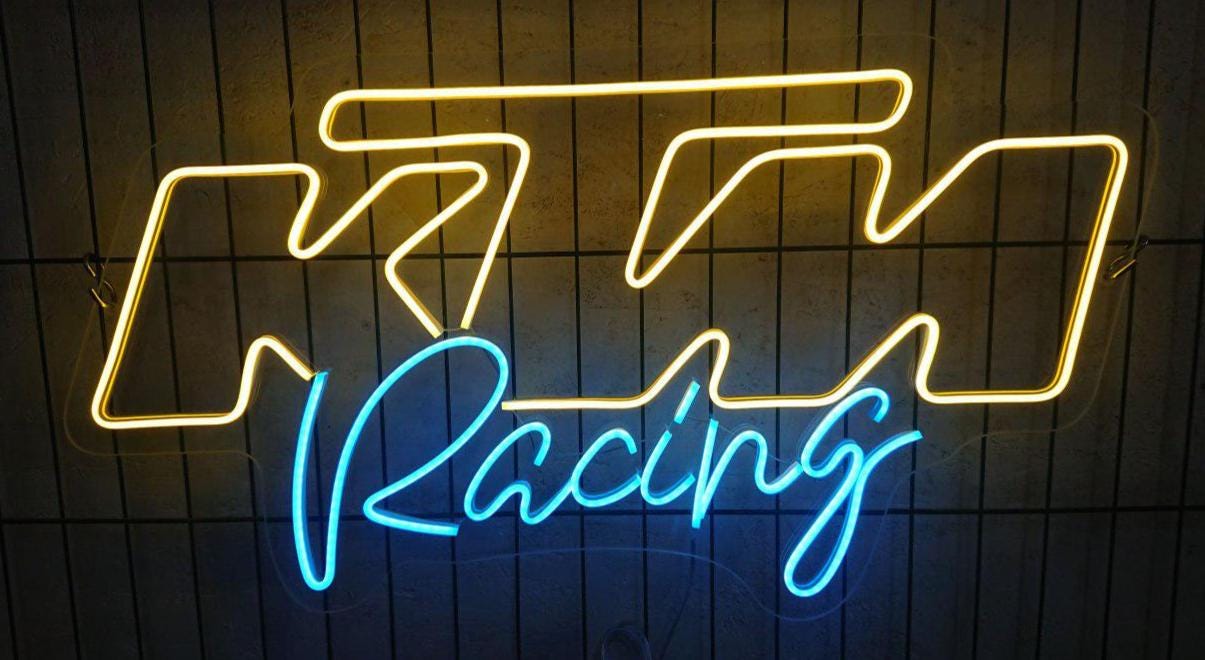 KTM Racing Neon Sign, KTM Logo Lighted, KTM Motorcycle Sign, Garage ...