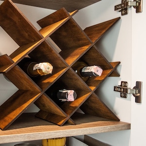 Estante de madera para encimera de vino, Estante rústico para vinos, Gabinete para vinos, Estante para vinos independiente, Estante para almacenamiento de vinos, Estante para vinos
