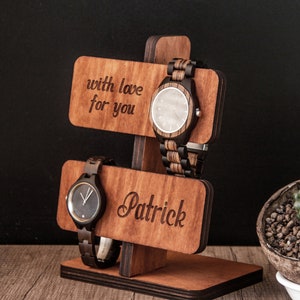 Support de montre personnalisé, support de montre en bois, support de montre, support de 4 montres, présentoir de montre, support de montre personnalisé, support de montre en bois