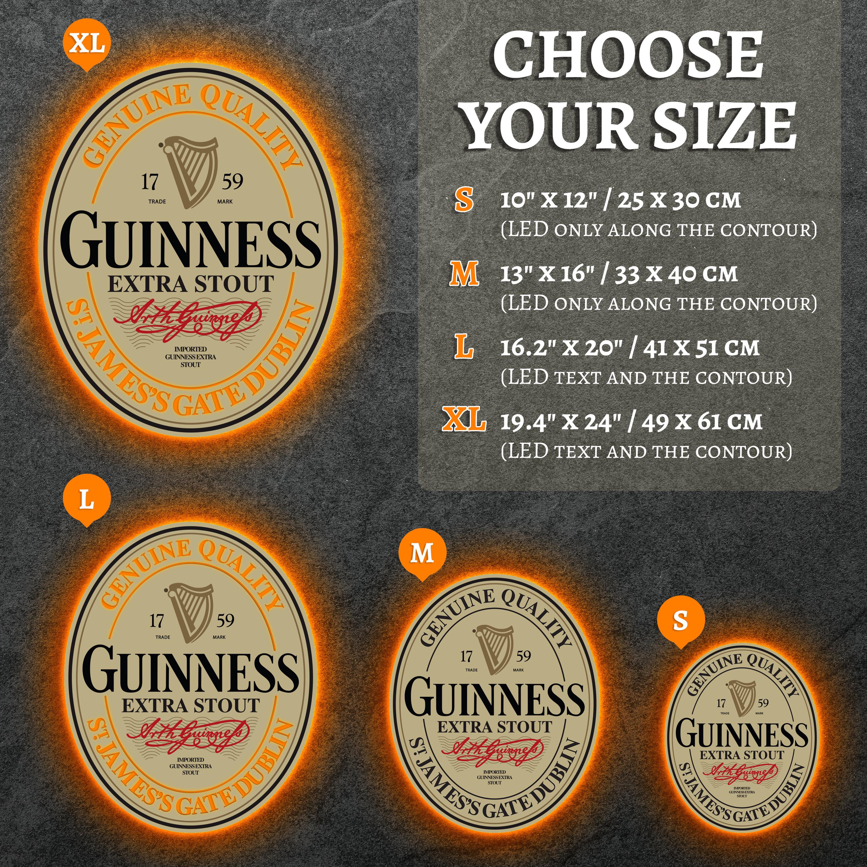 ギネスのネオンサイン、ギネスビールのサイン、ギネスのLEDサイン