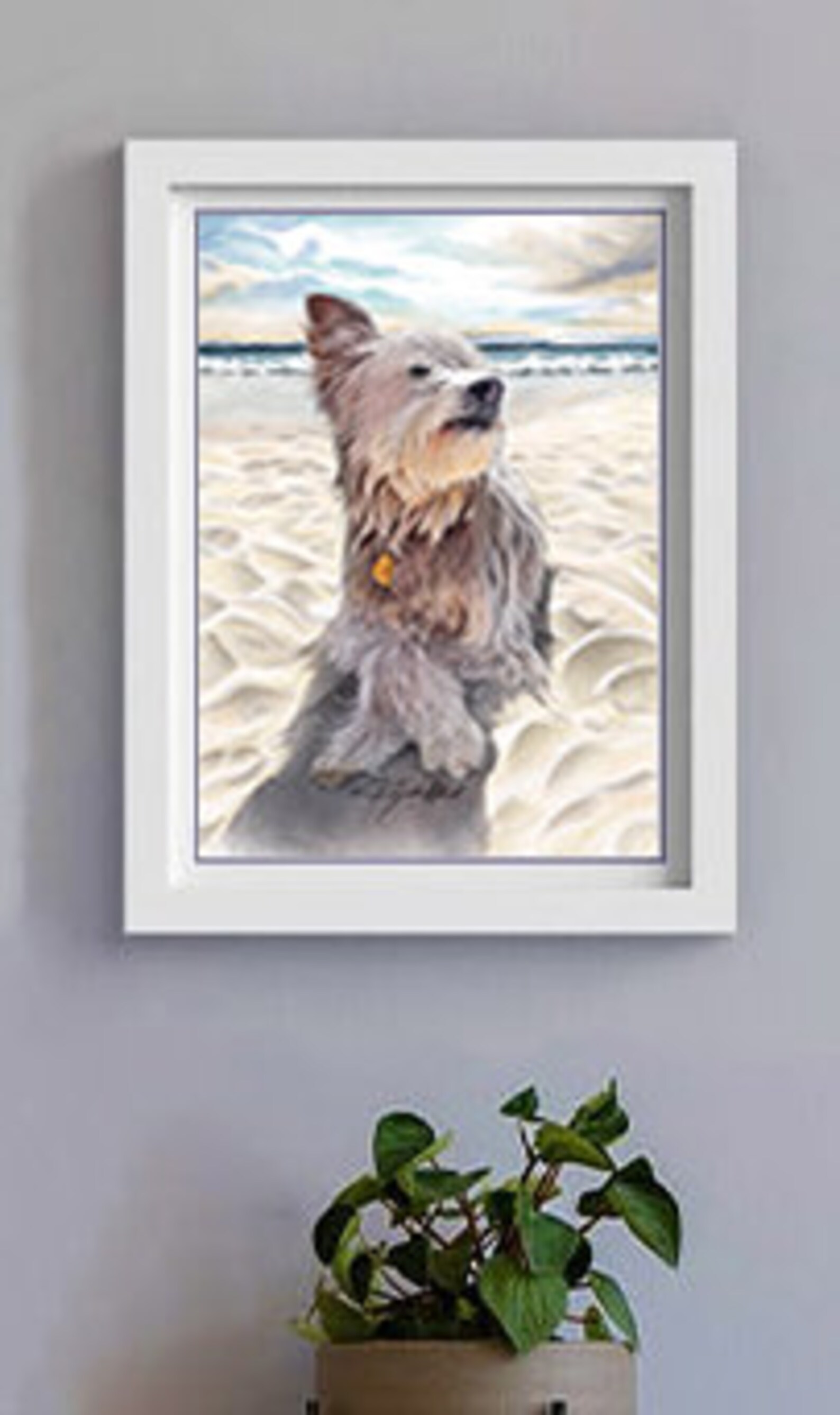 Hund entspannen am Strand Pyrenäen Schäfer Kunst Leinwand Etsy