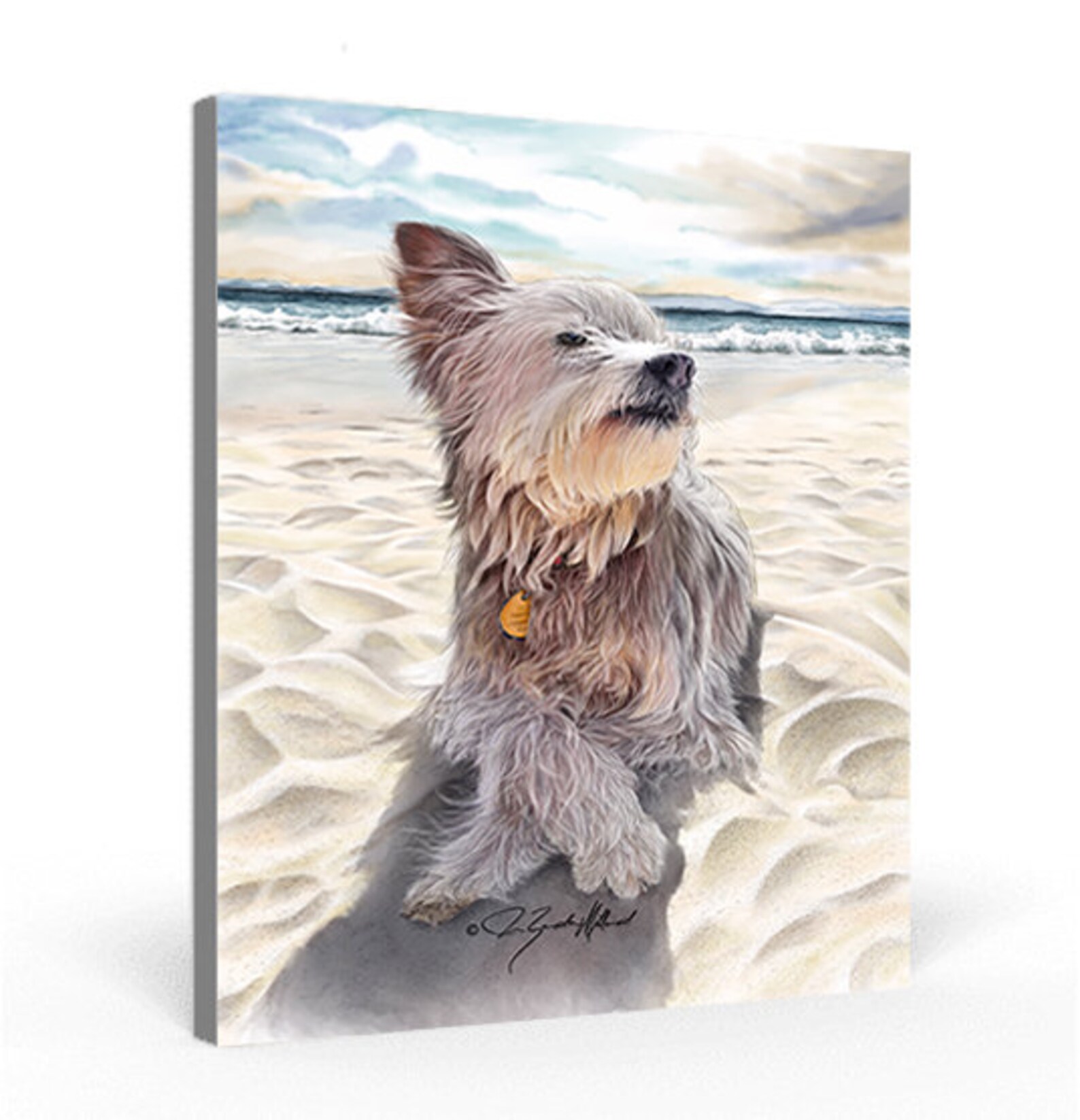 Hund entspannen am Strand Pyrenäen Schäfer Kunst Leinwand Etsy