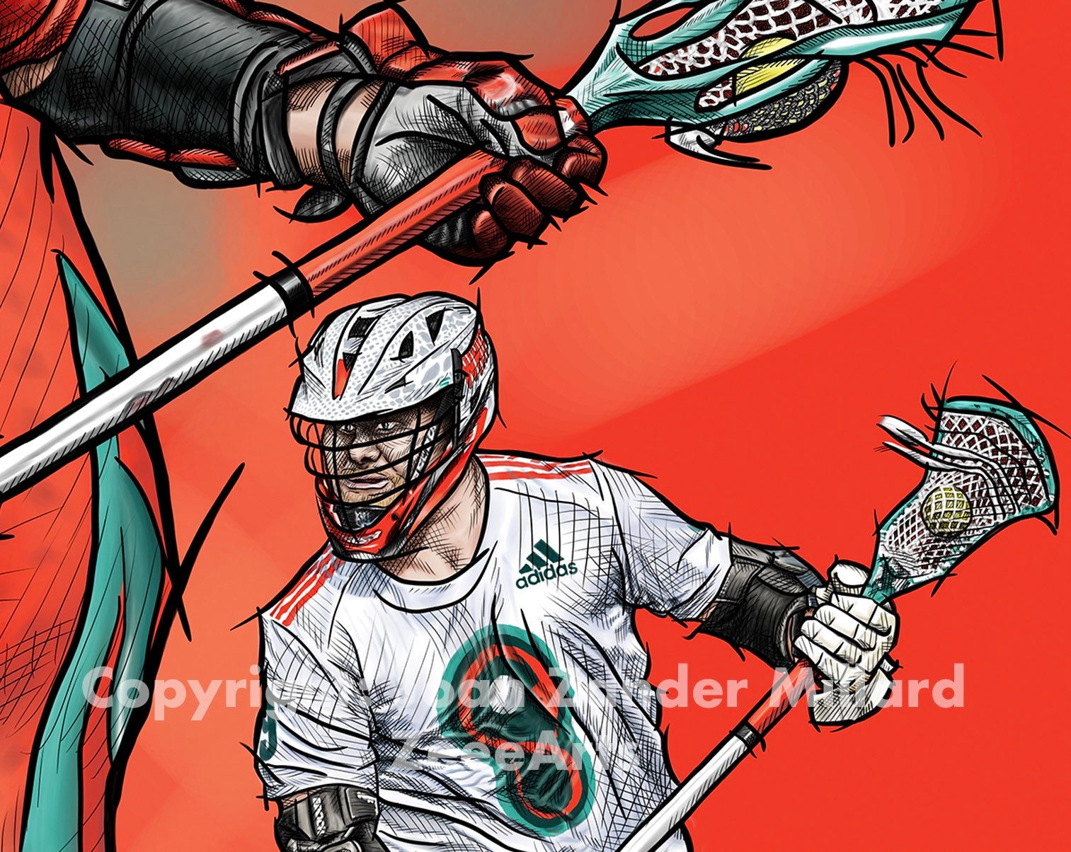 Lacrosse Sports Poster Matt Rambo Pro LAX player for Etsy