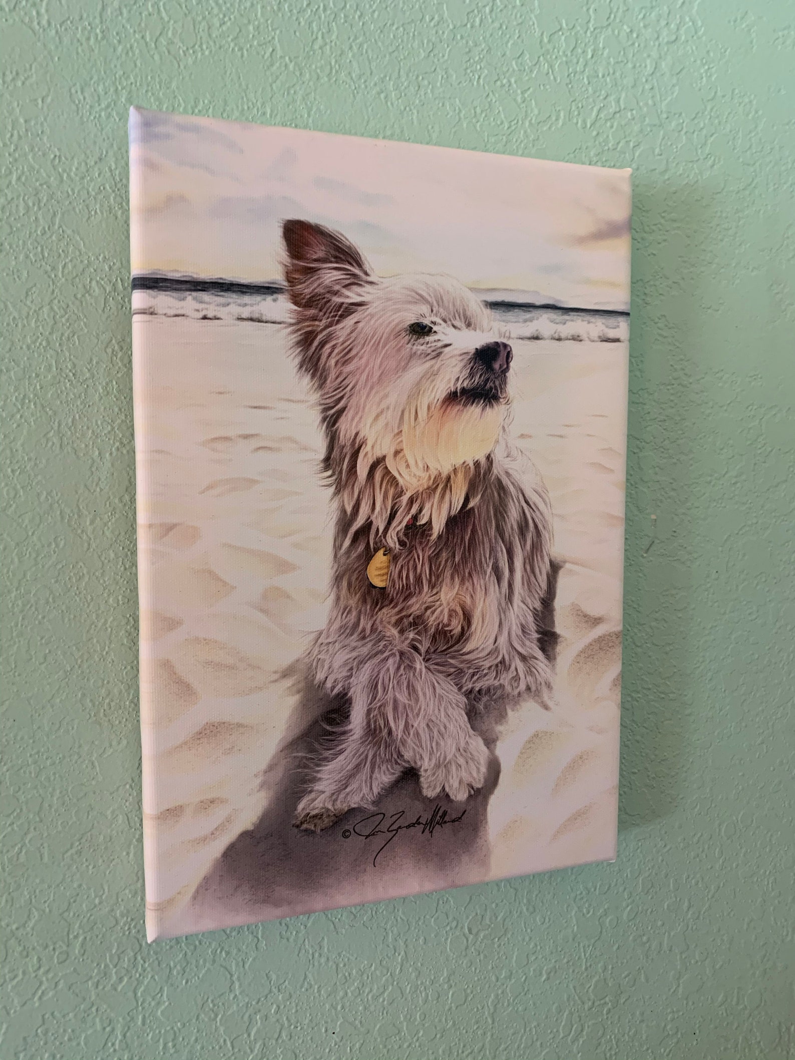 Hund entspannen am Strand Pyrenäen Schäfer Kunst Leinwand Etsy