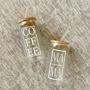 Mama Glass Can / COFFEE Glass Can / Regalos Personalizados / Glass Can Personalizados / Regalos para ella / Regalos para Él / Regalos