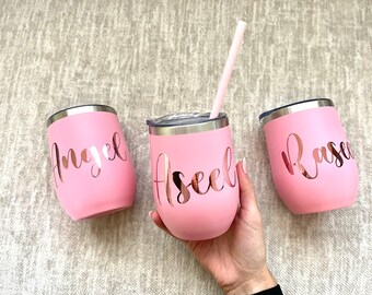 Bridesmaid Tumblers | Bachelorette Party Tumblers | Bach Party | Bridal | Bridesmaid | Groomsmen | Bridal Party | Wine Tumblers | Wine Cups