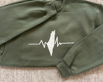 Palestine Heartbeat Crewneck | Palestine shirt | Heartbeat for Palestine
