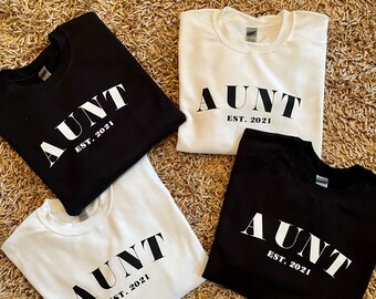 Mama with est due date on it | aunt with due date | mama shirt | mama sweater | gift for moms | first time mom gifts | uncle and dad shirts