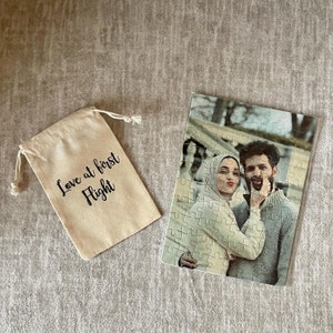 Personalized photo puzzle with personalized bag | Photo puzzle | Valentines gift | Gifts for her | Gifts for him | Heart puzzle |