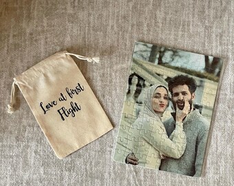 Personalized photo puzzle with personalized bag | Photo puzzle | Valentines gift | Gifts for her | Gifts for him | Heart puzzle |