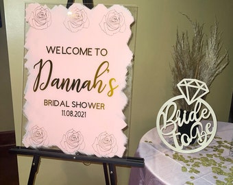 Acrylic Party Sign | Acrylic Welcome Sign | Bridal Shower Sign | Party Welcome Sign | Acrylic Sign | Birthday Party Sign | Entrance Sign