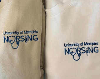Embroidered College Sweatshirt | Major and College Sweatshirt | College | Nursing | UofM |