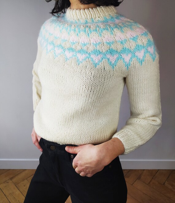 Vintage Icelandic Handknitted Wool Sweater