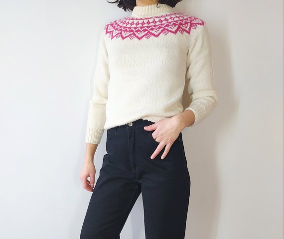 Vintage Icelandic Handknitted Wool Sweater
