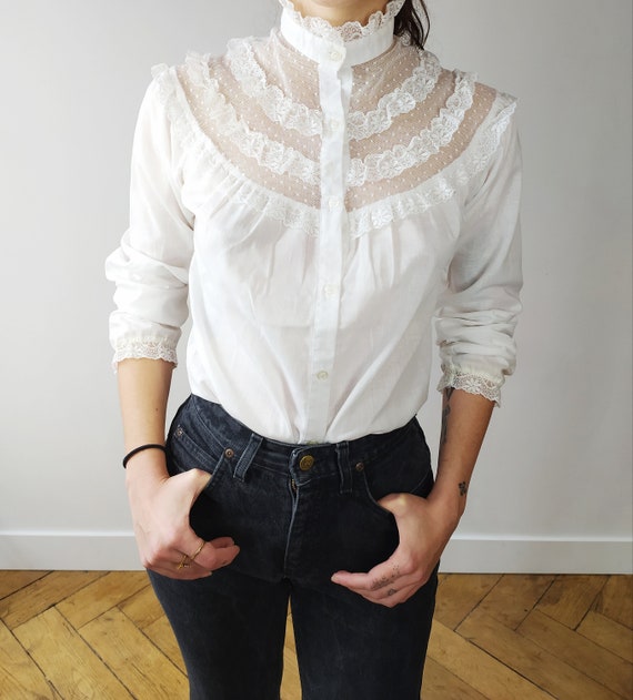 Vintage Victorian White Cotton blouse