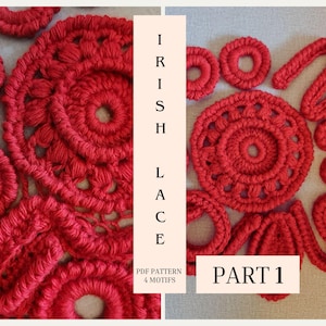 Irish Lace Crochet Motifs Pattern: Cardigan, Jacket, Blouse (PDF Tutorial)