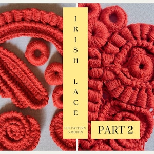 Irish Lace Crochet Pattern PART 2: Cardigan Flower Motifs (PDF Tutorial)
