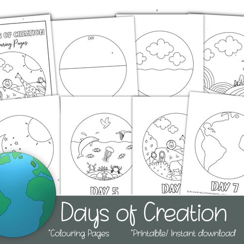 Days of Creation Printable Bookmark - Etsy