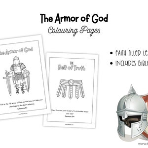 Armor of God Coloring Pages for Kids Bible Verse Worksheets Printable