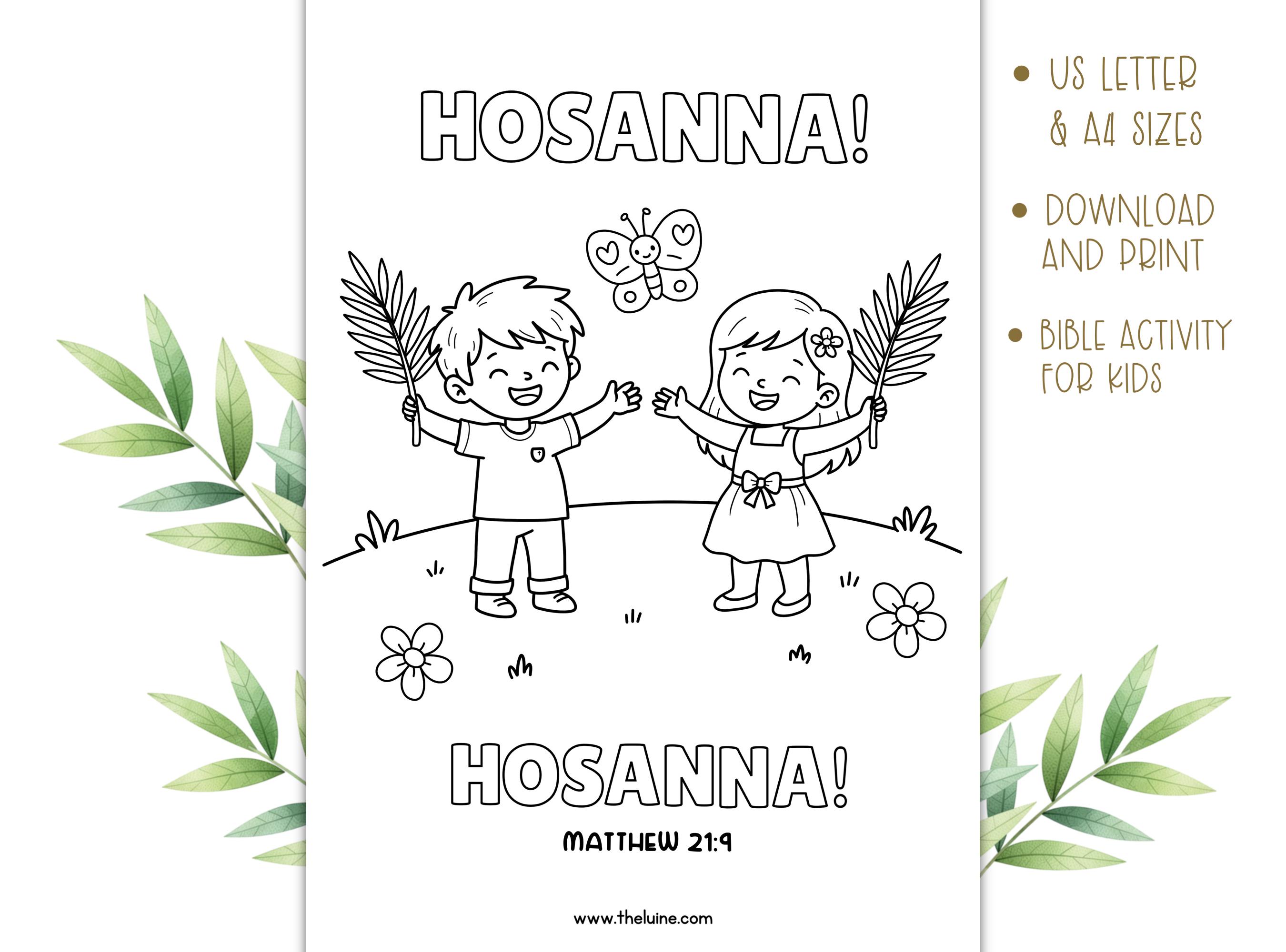 Palm Sunday Coloring Page for Kids | Jesus Triumphal Entry Bible ...