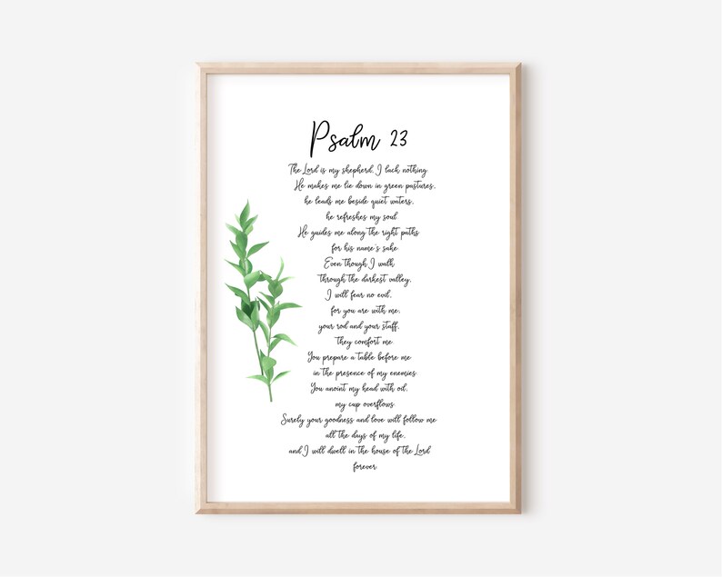 PRINTABLE Psalm 23 Bible Verse Wall Art Christian Wall Art