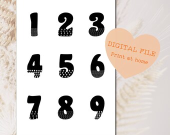 Number - Poster | Digital File | Din A4 | Kidsroom decoration | Nursery | 123 | Walldecor
