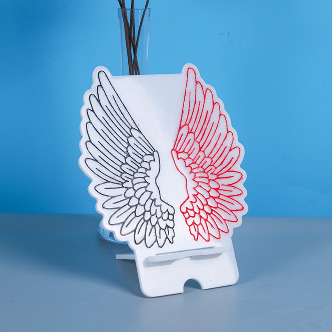 Wings cell phone stand moldangel wings phone holder silicone Etsy
