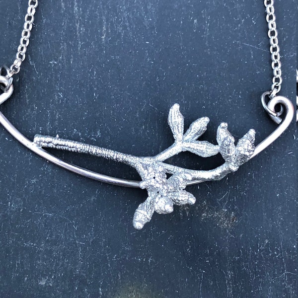 Reserved ***Twig Sterling Silver Pendant Necklace