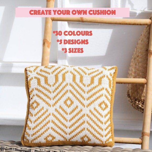 40x40 cm Custom-designed knit cushion 100% luxurious merino wool, personalised option
