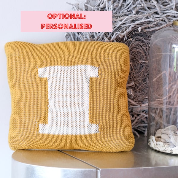 50x50cm Custom-designed knit cushion 100% luxurious merino wool, personalised option