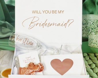 PERSONALISED Bridesmaids proposal box|Bridal Party Gift box|Bridesmaid Box|Will you be my bridesmaid maid of honour|I can't Tile the knot