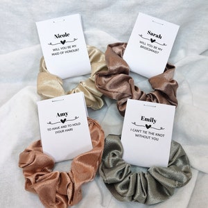Bachelorette Scrunchie|Bridal hair tie| Bachelorette Party Favour|Hair tie bachelorette|Braidesmaid Scrunchie|bridesmaid box card invitation