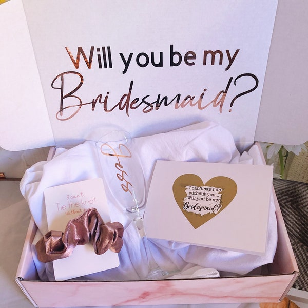 PERSONALISED Bridesmaids proposal box|Bridal Party Gift box|Bridesmaid Box|Will you be my bridesmaid maid of honour|I can't Tile the knot