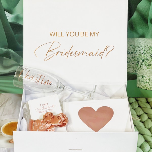 PERSONALISED Bridesmaids proposal box|Bridal Party Gift box|Bridesmaid Box|Will you be my bridesmaid maid of honour|I can't Tile the knot